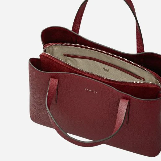 Radley Dukes Place Carmine Red Leather Medium Zip Top Multiway Bag - Image 3
