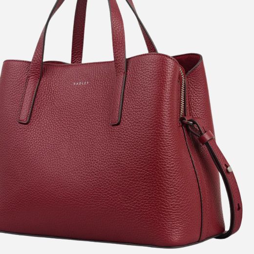 Radley Dukes Place Carmine Red Leather Medium Zip Top Multiway Bag - Image 4