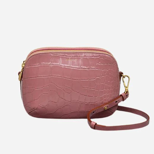 Radley Dukes Place French Rose Faux Croc Medium Zip Top Cross Body Bag