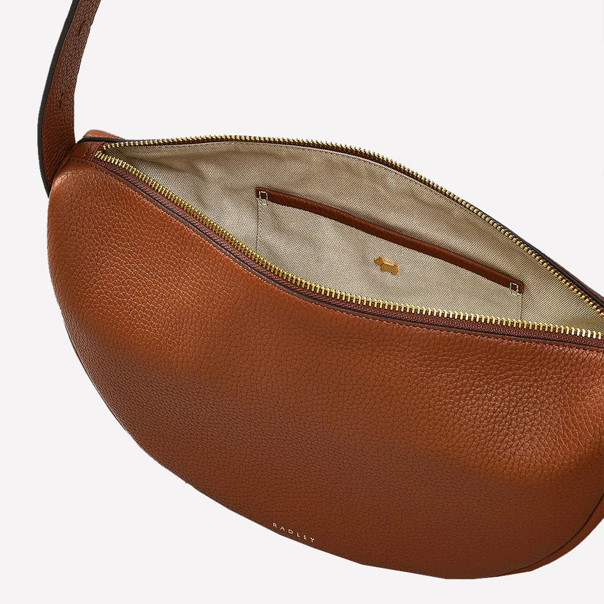 Radley Dukes Place Saddle Brown Grained Leather Shoulder Bag - Image 4