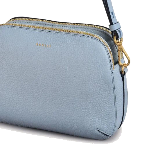 Radley Dukes Place Smoke Blue Grained Leather Cross Body Bag - Image 4