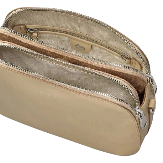 Radley Dukes Place Stone Leather Medium Ziptop Cross Body Bag - Image 3
