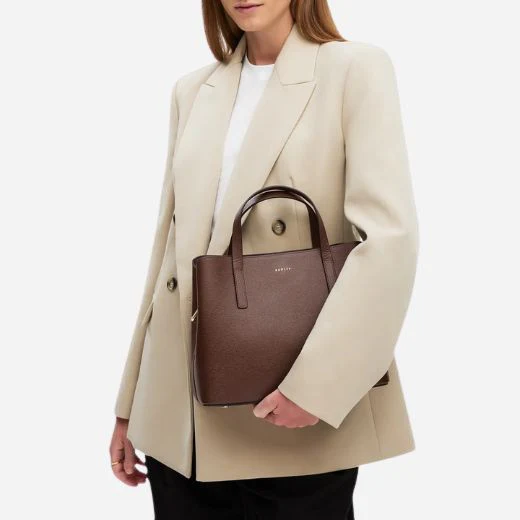 Radley Dukes Place Texture Chocolate Brown Medium Zip Top Multiway Bag - Image 5