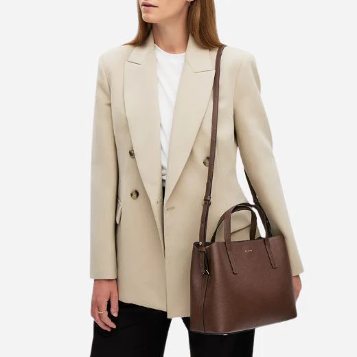 Radley Dukes Place Texture Chocolate Brown Medium Zip Top Multiway Bag - Image 6