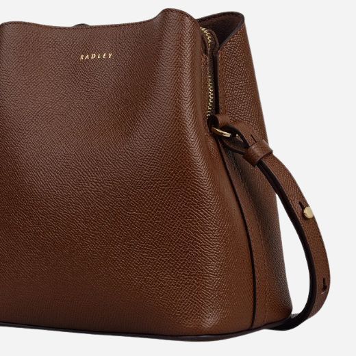 Radley Dukes Place Textured Chocolate Brown Small Compartment Cross Body Bag - Image 4