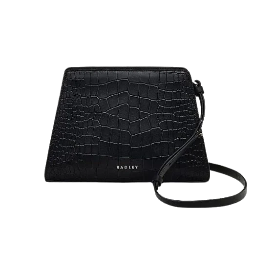 Radley Glasshouse Black Faux Croc Leather Cross Body Bag