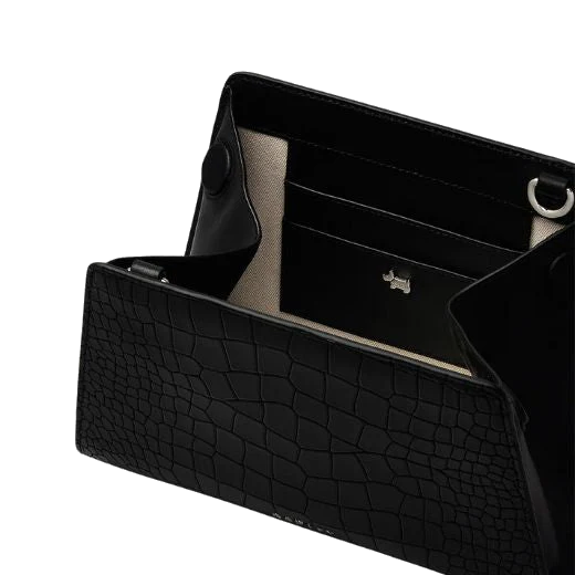 Radley Glasshouse Black Faux Croc Leather Cross Body Bag - Image 3