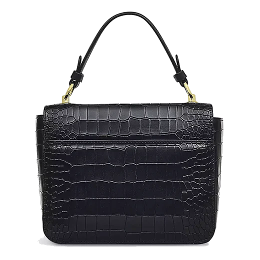 Radley Hanley Close Black Faux Croc Flapover Grab Bag - Image 2