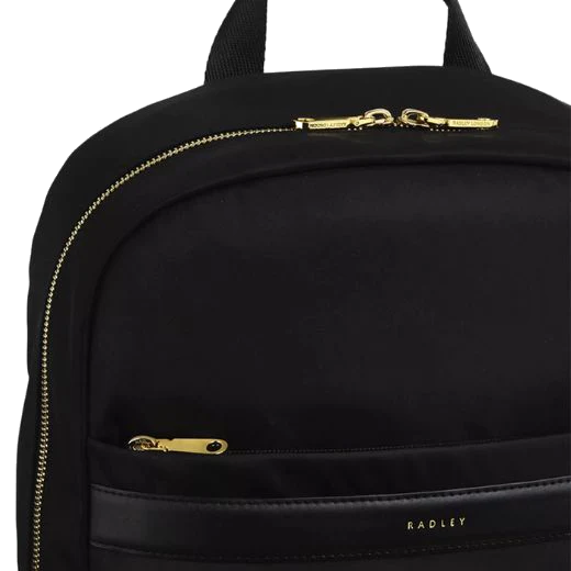 Radley Holland Park Black Recycled Polyester Zip-Top Backpack - Image 4
