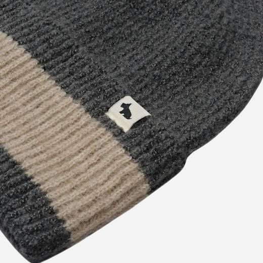 Radley Knitters Lane Dark Grey Hat with Contrasting Stripe - Image 2
