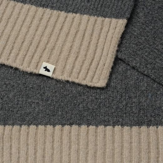 Radley Knitters Lane Dark Grey Scarf with Contrasting Ends - Image 2