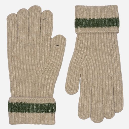 Radley Knitters Lane Oatmeal Marl Gloves with Contrasting Stripe