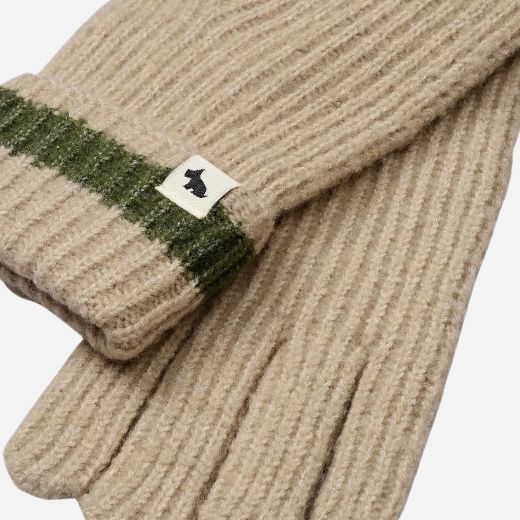 Radley Knitters Lane Oatmeal Marl Gloves with Contrasting Stripe - Image 2