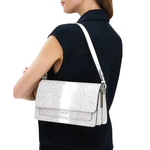 Radley Leather Lane Bright White Faux Lizard Medium Flapover Shoulder Bag - Image 5