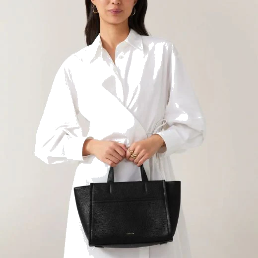 Radley Oak Street Black Leather Zip-Top Medium Grab Bag - Image 5