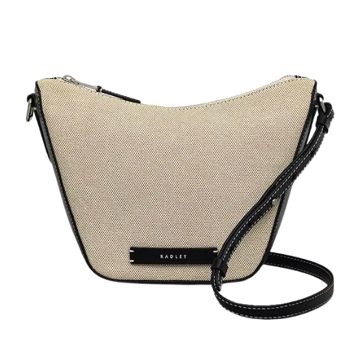 Radley Oak Street Natural Canvas Small Ziptop Cross Body Bag