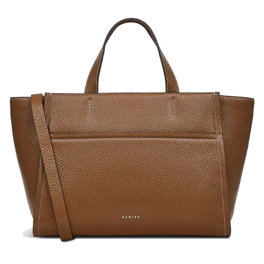 Radley Oak Street Saddle Leather Medium Zip-Top Grab Bag