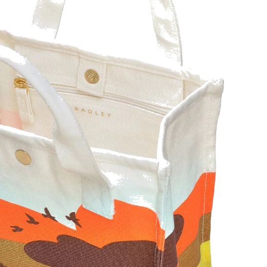 Radley On Safari Pecan Brown Small Open Top Canvas Grab Bag - Image 3