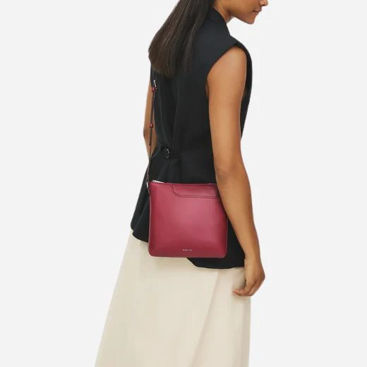 Radley Pockets Carmine Red Leather Small Zip Top NS Cross Body Bag - Image 5
