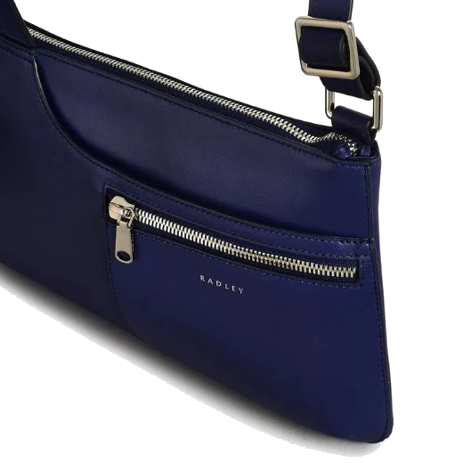 Radley Pockets Icon Evenfall Blue Leather Zip Top Crossbody Bag - Image 3