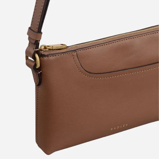 Radley Pockets Saddle Brown Mini Zip Top Shoulder Bag - Image 4