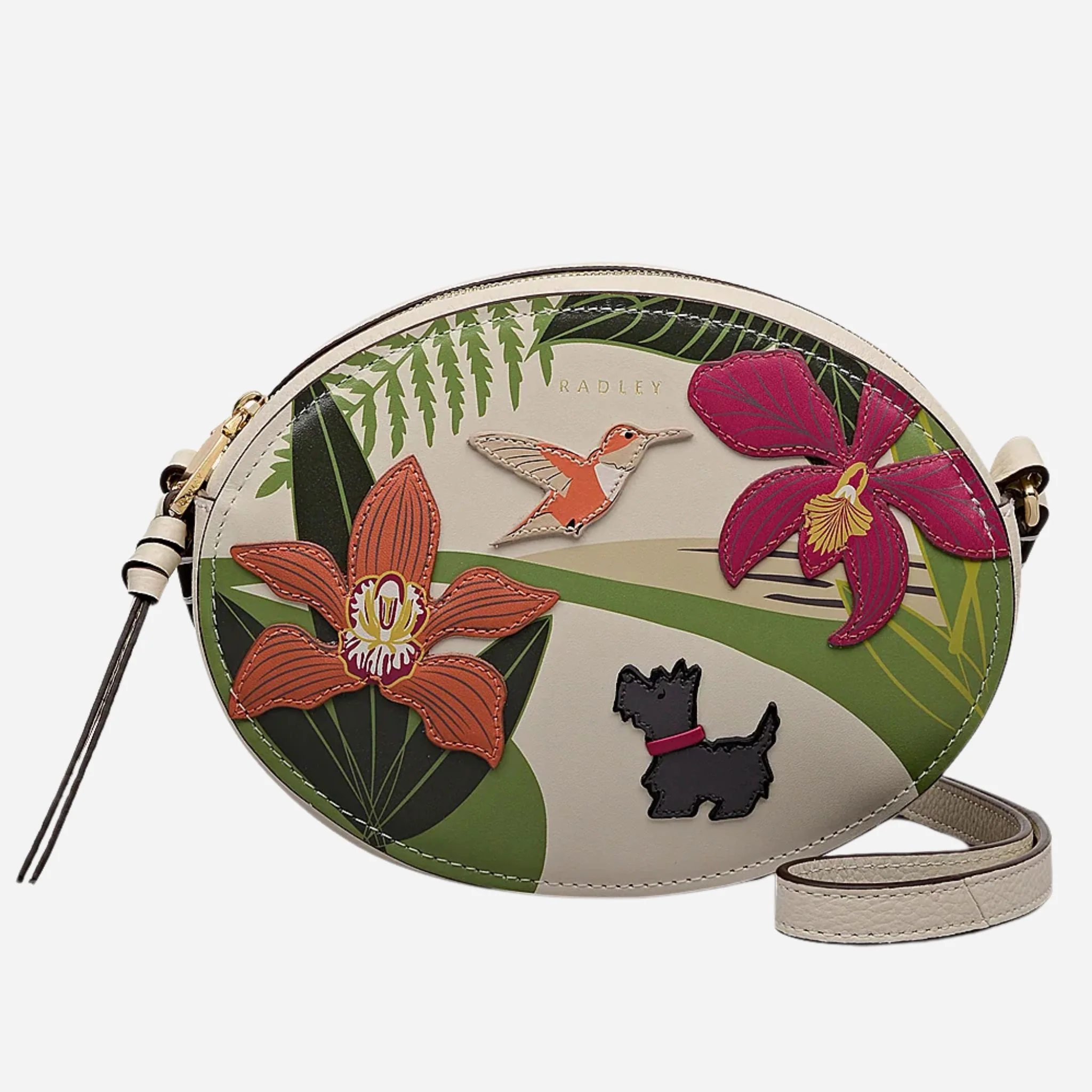 Radley RHS Orchid House Small Leather Ziptop Cross Body Bag