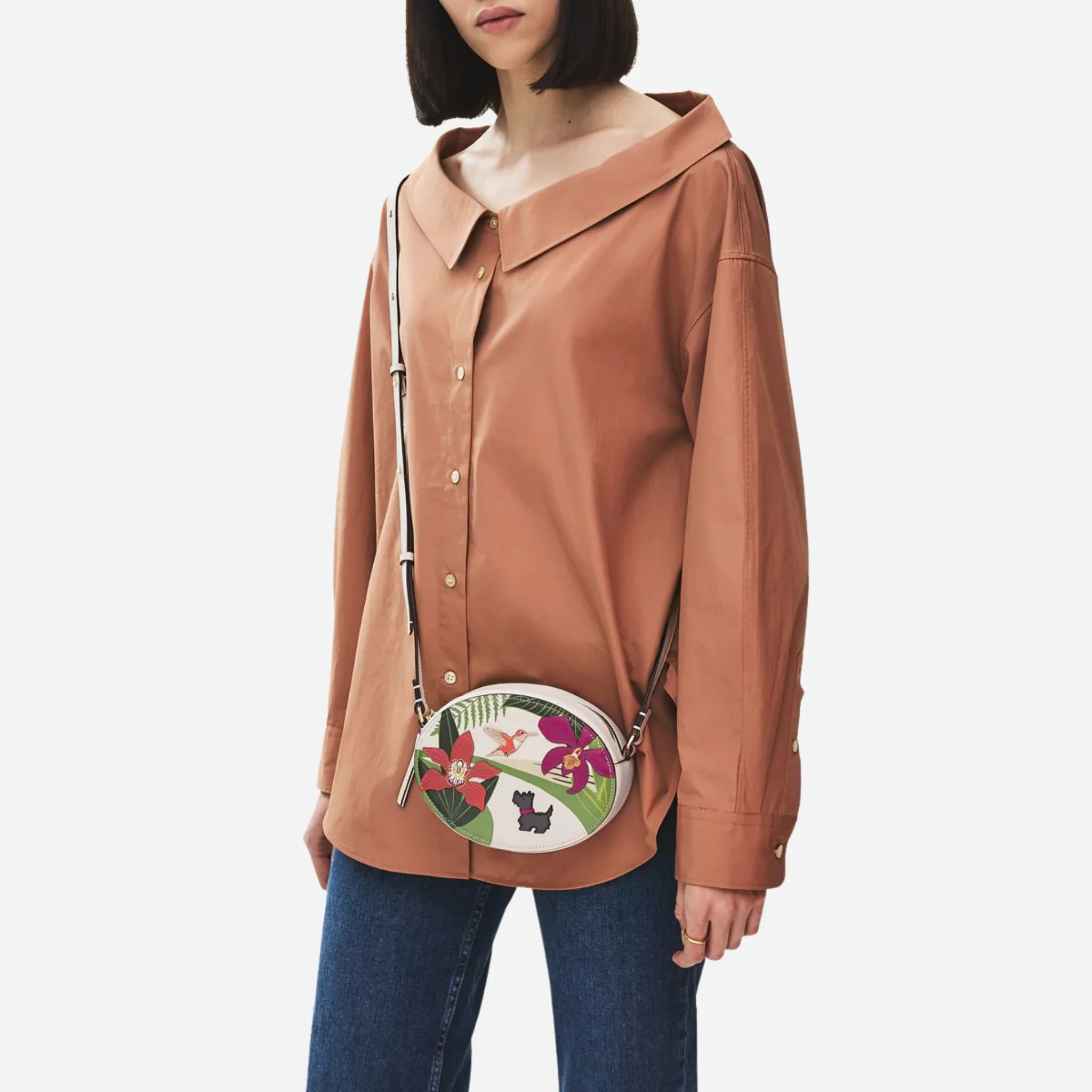 Radley RHS Orchid House Small Leather Ziptop Cross Body Bag - Image 5