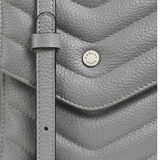 Radley Rowe Avenue Quilted Grey Phone Cross Body Bag - Image 4