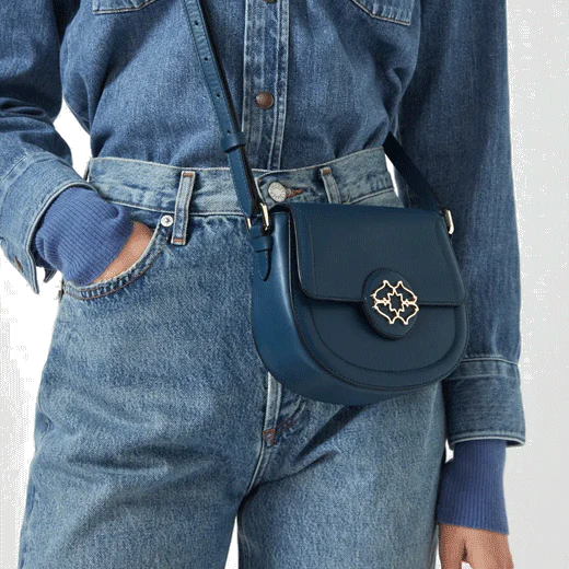 Radley Saddle Street Flapover Dark Blue Cross Body Bag - Image 5