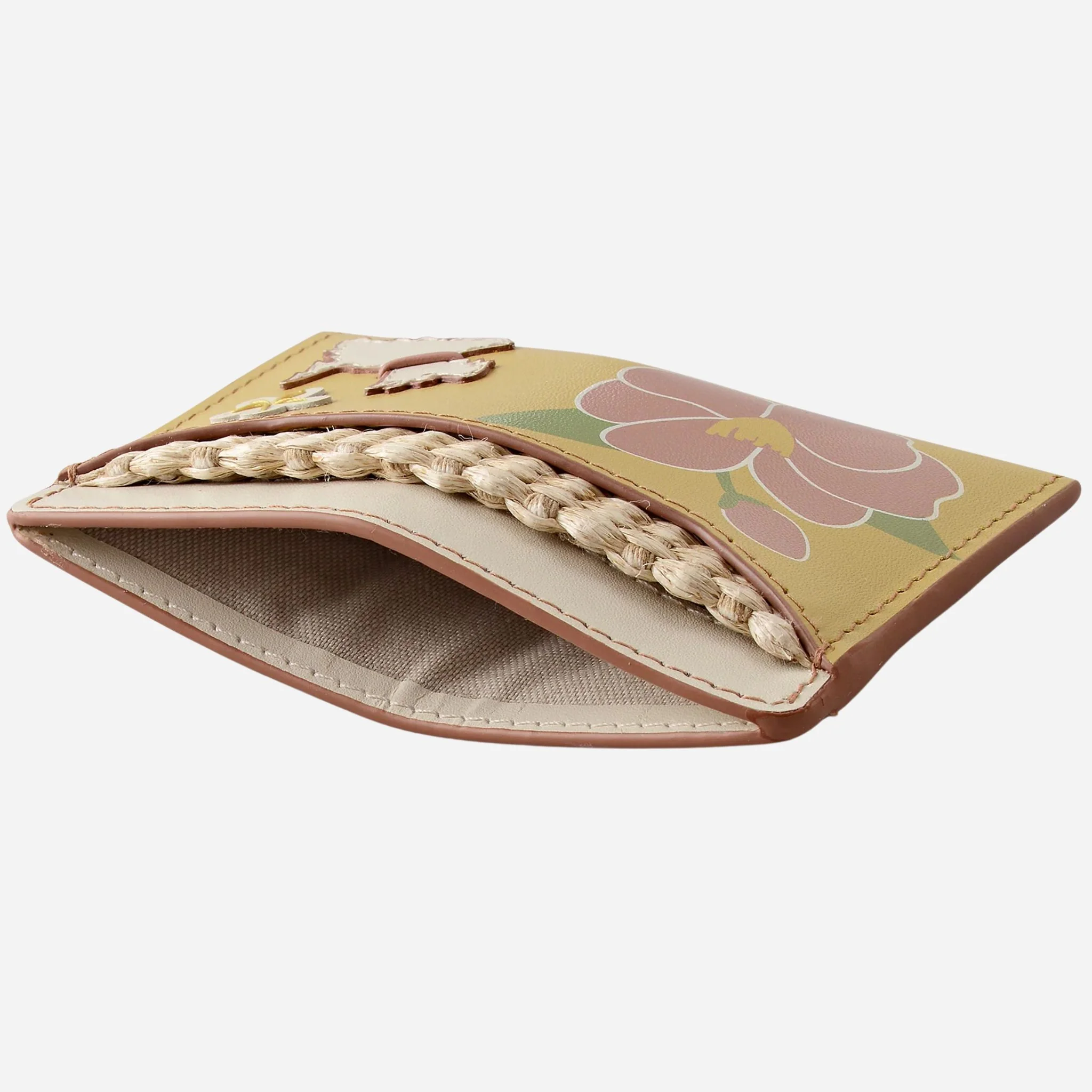 Radley Spring Blooms Raffia and Leather Medium Card Holder - Image 3