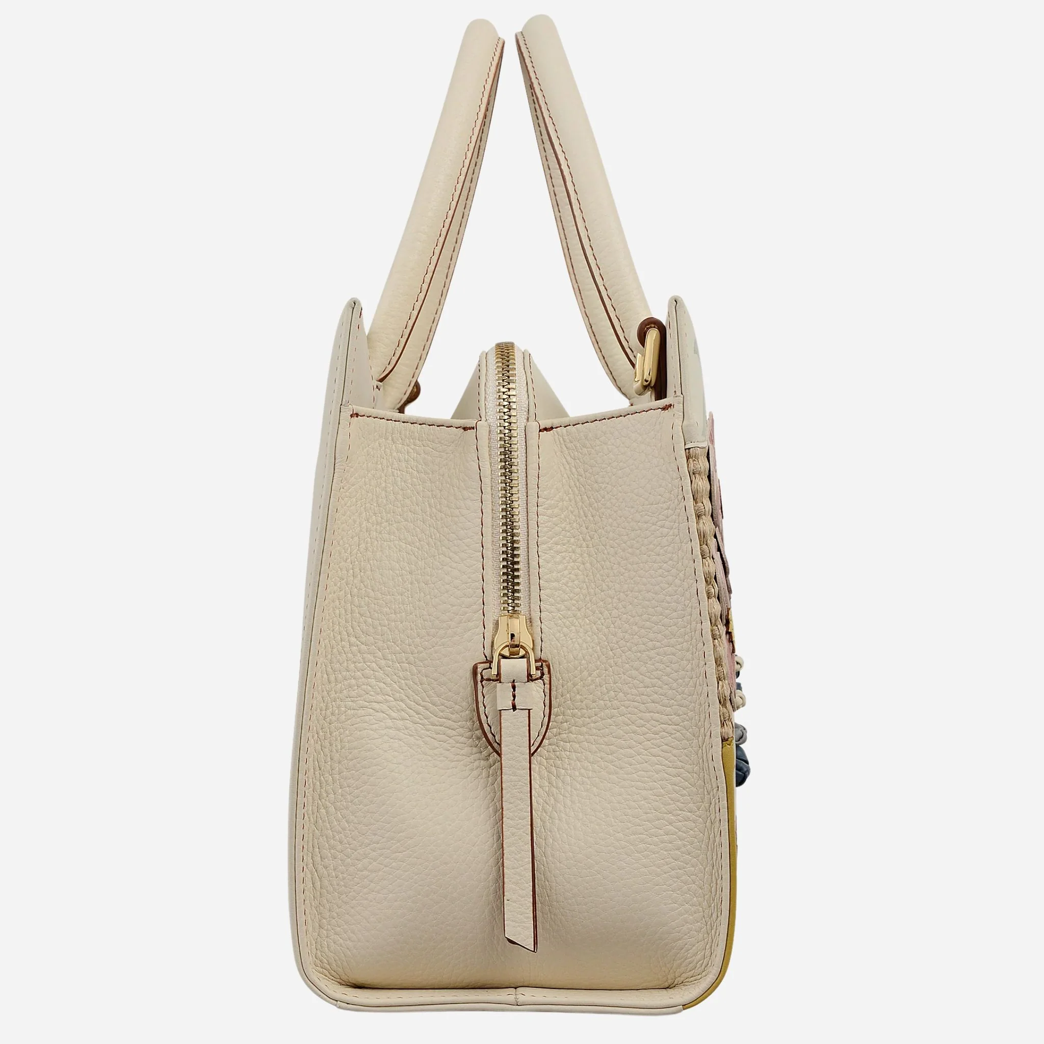 Radley Spring Blooms Raffia and Leather Medium Ziptop Multiway Bag - Image 3