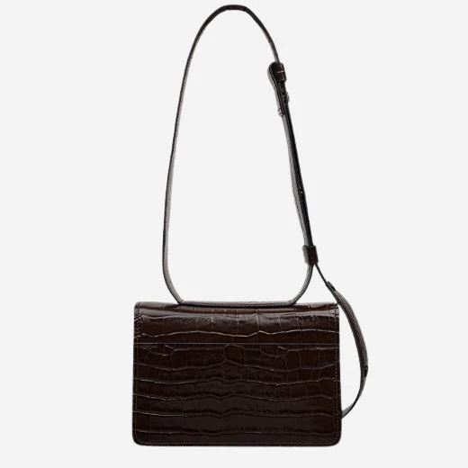 Radley The Belsize Dark Oak Faux Croc Leather Small Flapover Shoulder Bag - Image 2