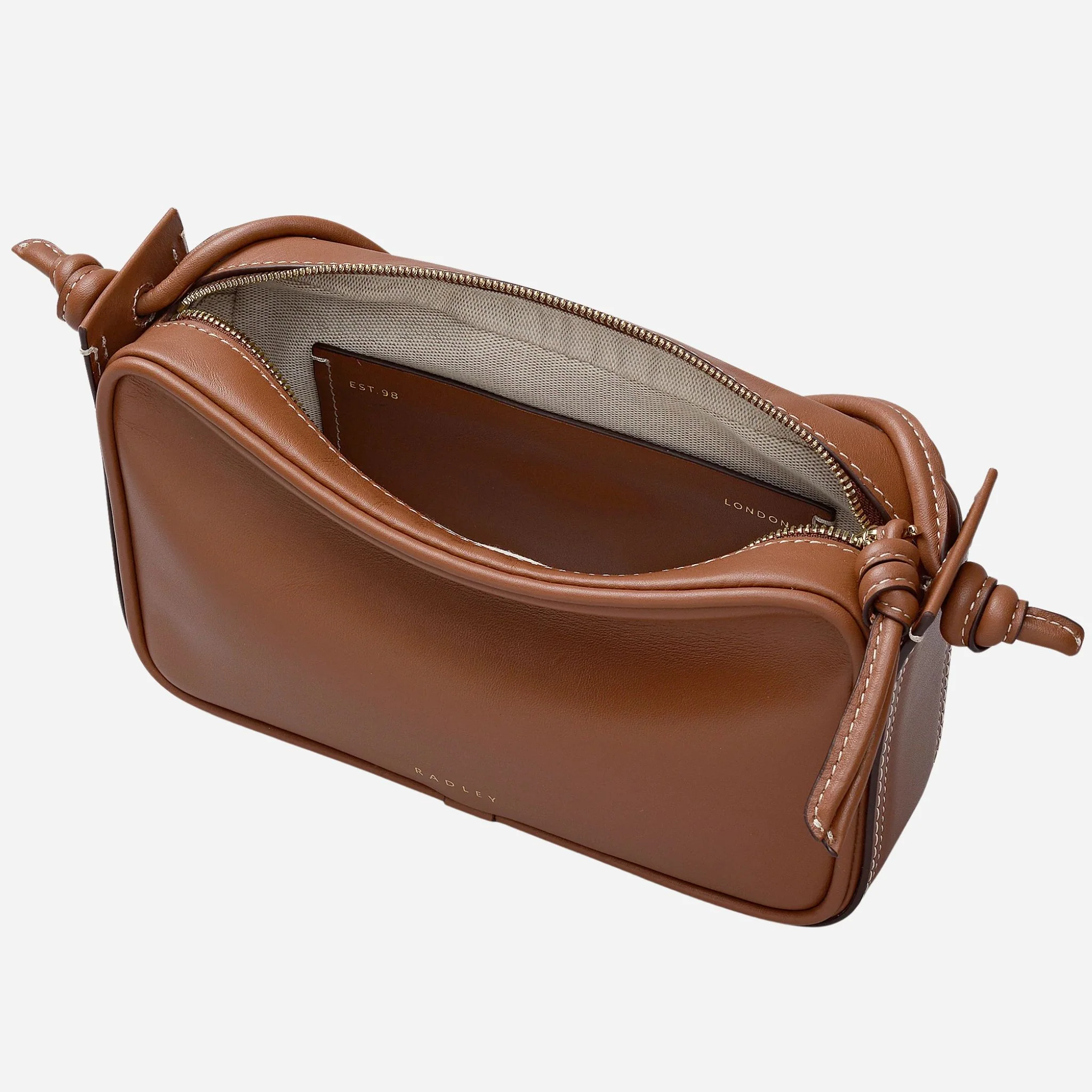 Radley The Camden Cognac Leather Small Ziptop Shoulder Bag - Image 4