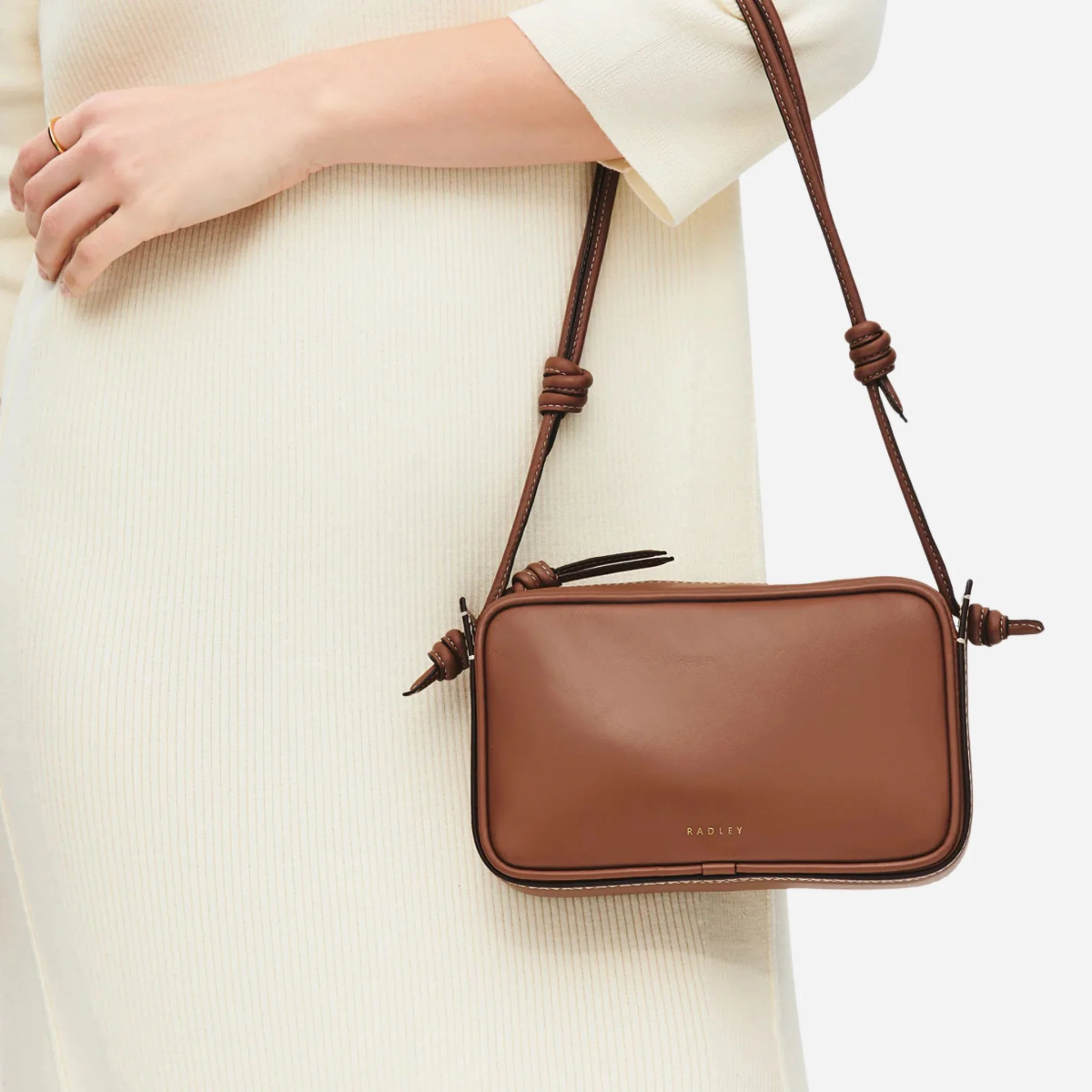 Radley The Camden Cognac Leather Small Ziptop Shoulder Bag - Image 5