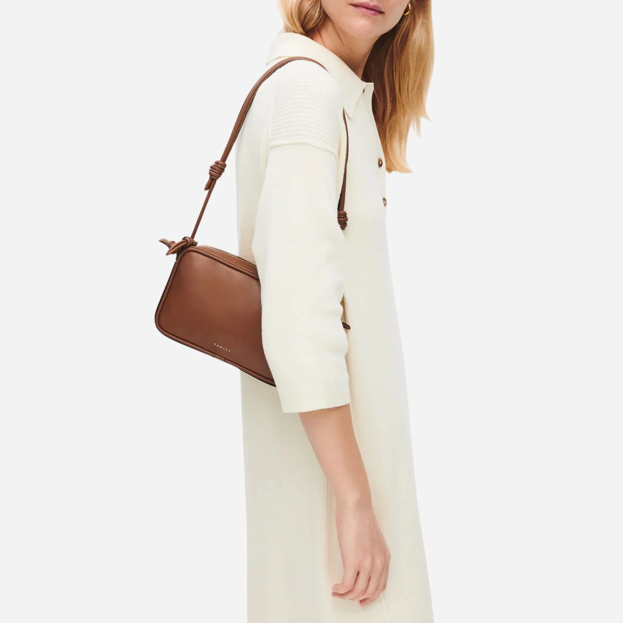 Radley The Camden Cognac Leather Small Ziptop Shoulder Bag - Image 6