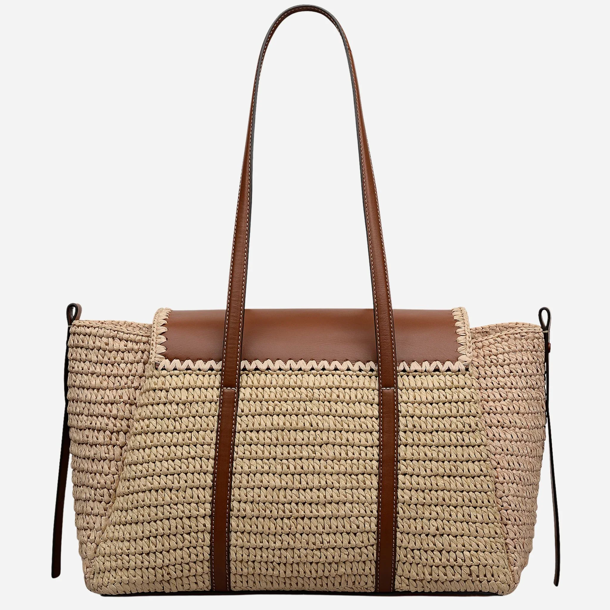 Radley The Chancery Natural Woven Raffia Medium Flapover Shoulder Bag - Image 2
