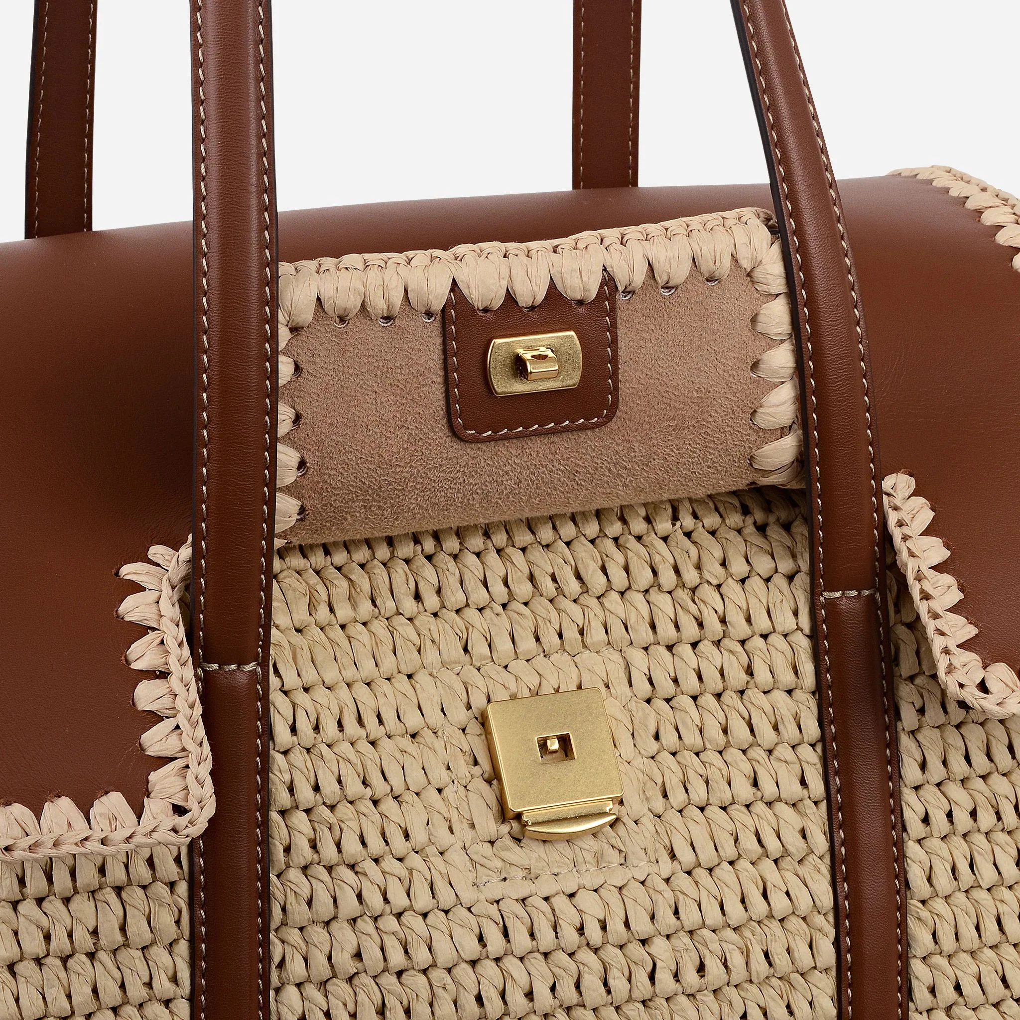 Radley The Chancery Natural Woven Raffia Medium Flapover Shoulder Bag - Image 4