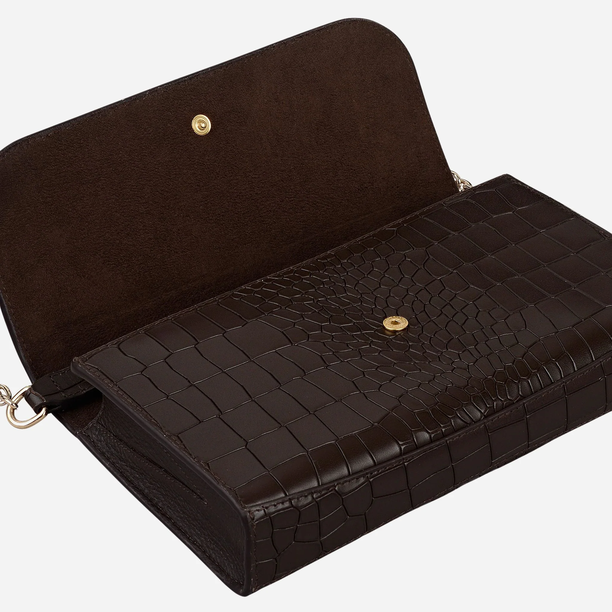 Radley The Rathbone Faux Croc Dark Oak Micro Flapover Cross Body Bag - Image 5