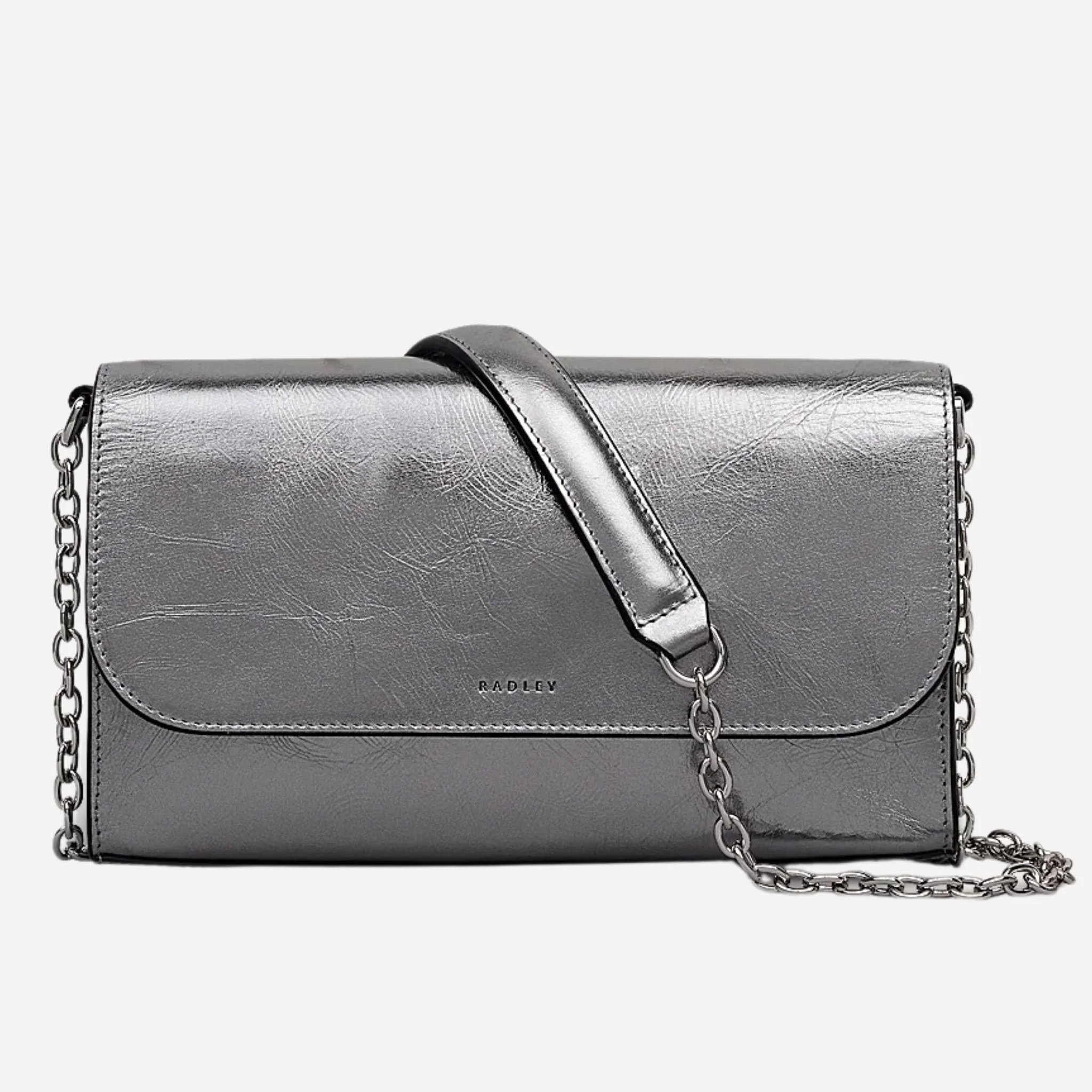 Radley The Rathbone Silver Micro Flapover Cross Body Bag