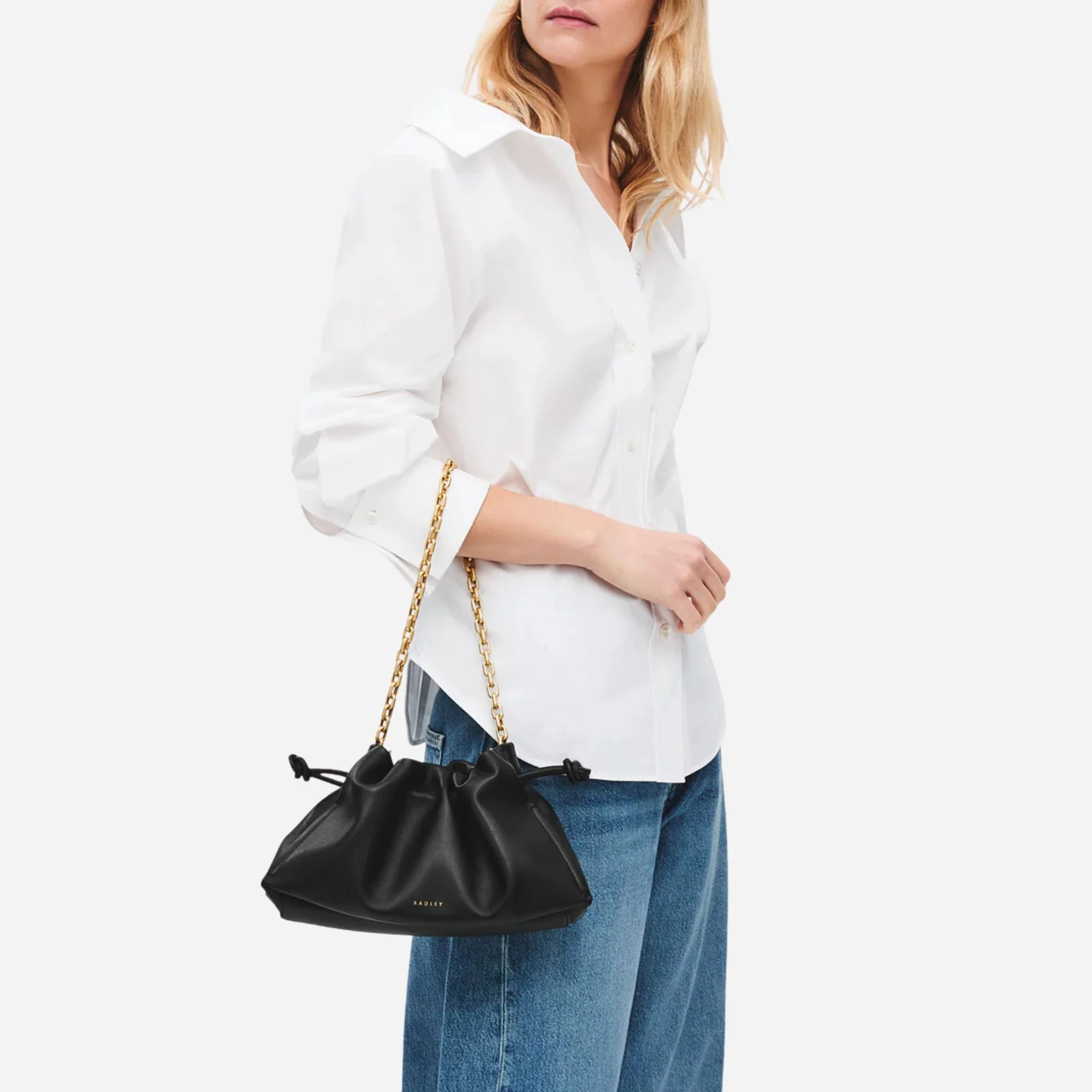 Radley The Roxburgh Black Leather Small Chain Clutch Bag - Image 6
