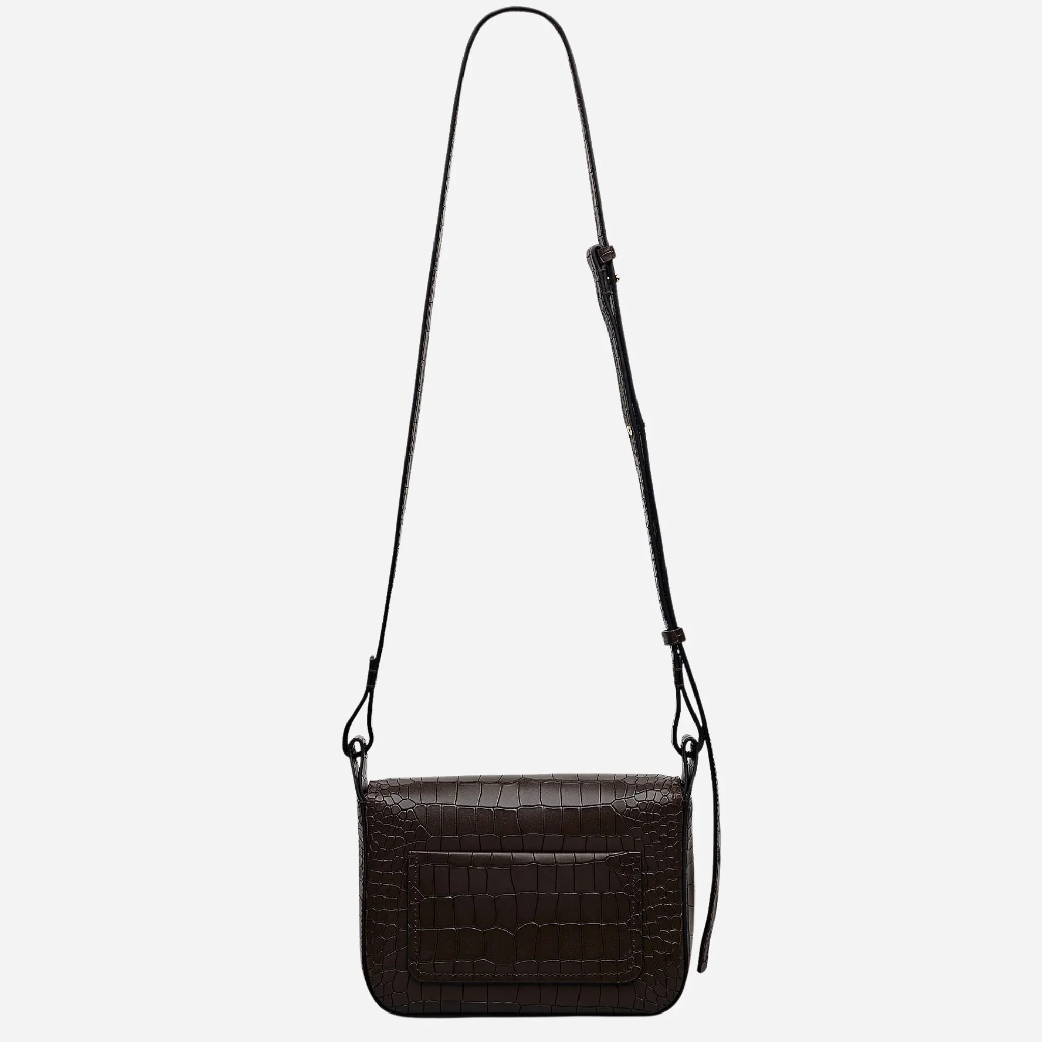 Radley Westwell Lane Faux Croc Dark Oak Small Flapover Cross Body Bag - Image 2