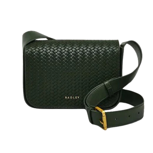 Radley Westwell Lane Racing Green Weave Cross Body Bag