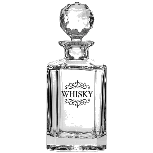Royal Scot Crystal 80cl 'Whisky' Engraved Square Spirit Decanter