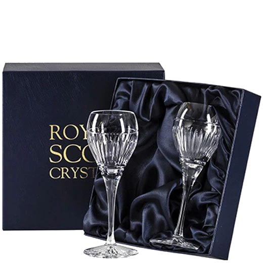 Royal Scot Crystal Art Deco 2 x 11cl Port/Sherry Glasses - Image 2