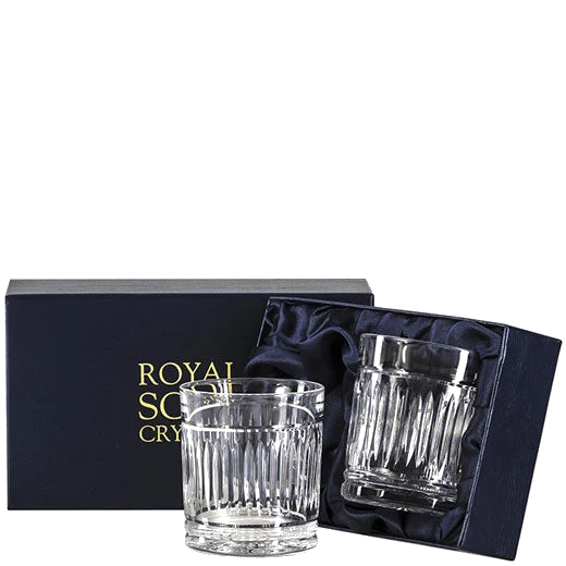 Royal Scot Crystal Art Deco 2 x 33cl Large Tumblers - Image 2
