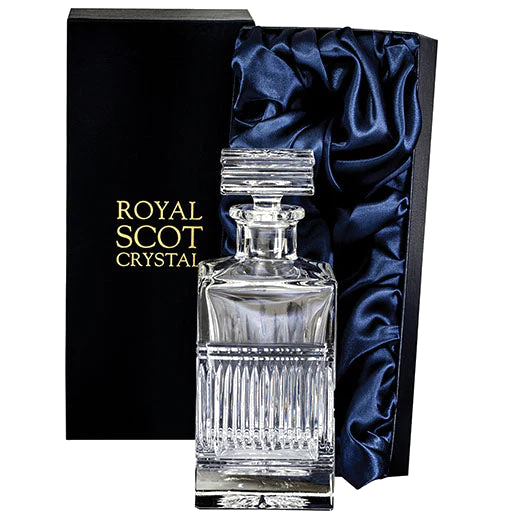 Royal Scot Crystal Art Deco 75cl Square Spirit Decanter - Image 2