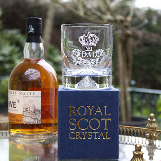 Royal Scot Crystal Dimple Base 'No.1 Dad' Engraved Large Tumbler - Image 4