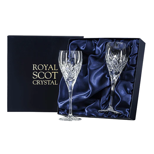 Royal Scot Crystal Edinburgh 2 x 25cl Wine Glasses - Image 2