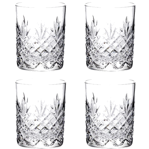 Royal Scot Crystal Edinburgh 4 x 21cl Whisky Tumblers