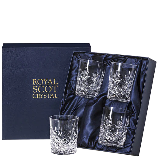 Royal Scot Crystal Edinburgh 4 x 21cl Whisky Tumblers - Image 2